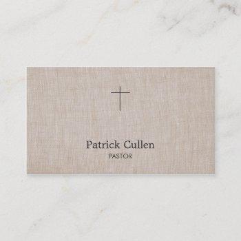 simple elegant pastor | minister crucifix business card