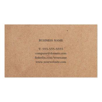 Small Simple Elegant Printed Kraft Paper Consultant Business Card Back View