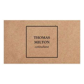 Small Simple Elegant Printed Kraft Paper Consultant Business Card Front View