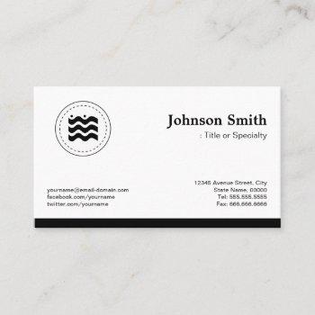 simple elegant professional - plain black white business card