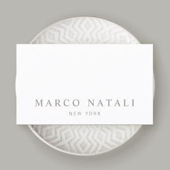 simple elegant white professional business card