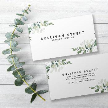 simple eucalyptus greenery jewelry  business card