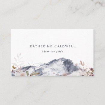 simple floral mountain business card