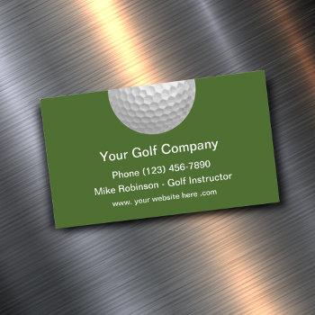 Small Simple Golf Sports Theme Business Card Magnet Front View