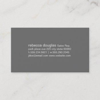 simple grid text (grey background) business card