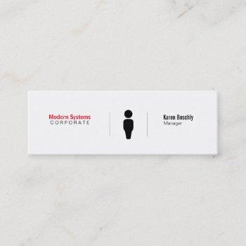simple grid variation (red) mini business card