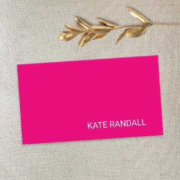 simple hot pink business card