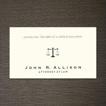 simple lawyer, attorney sophisticated  ivory business card