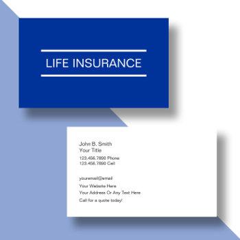 simple life insurance business cards