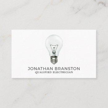 simple lightbulb, electrician business card