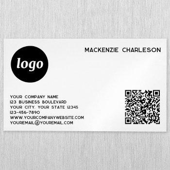 simple logo and qr code business card magnet
