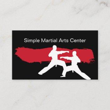 simple martial arts business cards