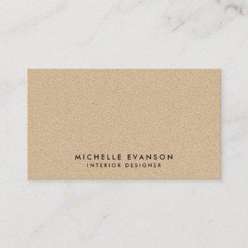 simple minimal tan kraft look rustic business card