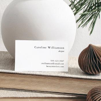 simple minimalist basic black white professional  business card