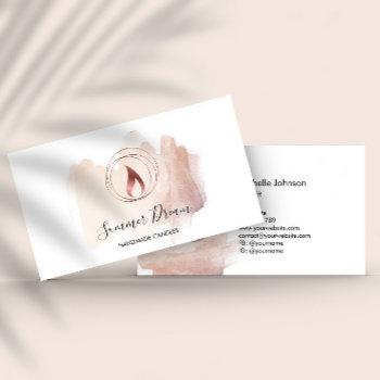 simple  modern candle maker blush pink  business card
