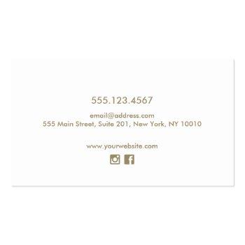 Small Simple Modern Gold Border  Business Card Back View