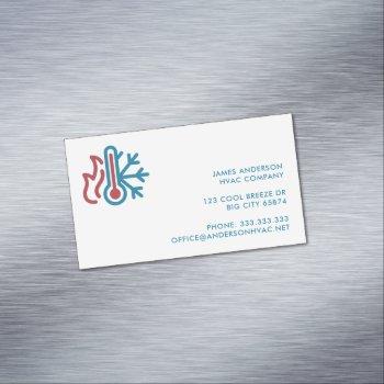 simple modern logo ac heat professional hvac business card magnet
