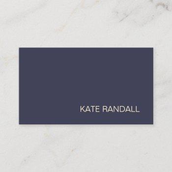 simple modern navy blue professional business card
