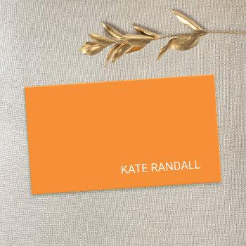 simple modern orange professional networking business card