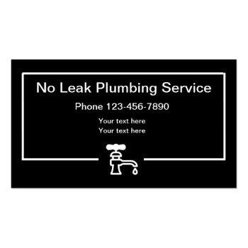 Small Simple Modern Plumber Service Business Card Front View
