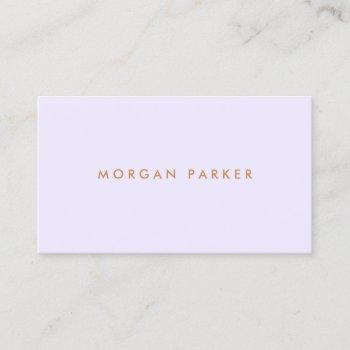 simple modern professional lavender business card