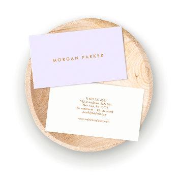 simple modern professional lavender business card