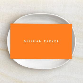 simple modern professional orange business card