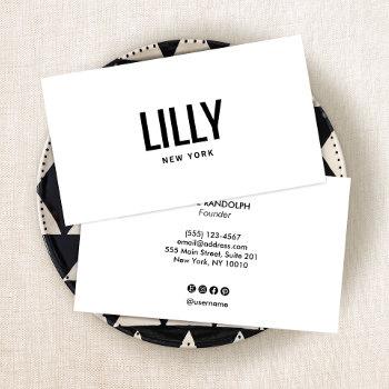 simple modern professional white business card