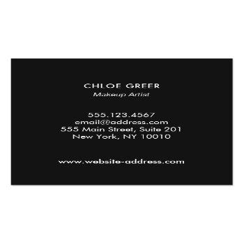 Small Simple Modern Rose Gold Glitter Makeup Artist Square Business Card Back View