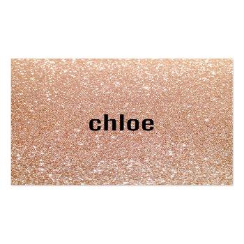 Small Simple Modern Rose Gold Glitter Makeup Artist Square Business Card Front View