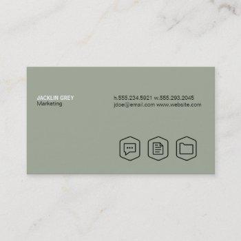 simple (olive green) business card