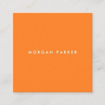 simple orange modern professional square square business card