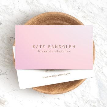 simple pink lavender ombre esthetician business card