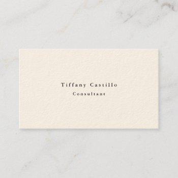 simple plain elegant signature cream modern business card