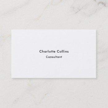 simple plain minimalist professional modern business card
