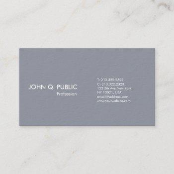 simple plain modern professional grey white business card