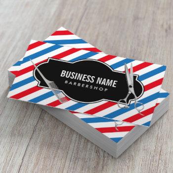 simple plain scissor & comb barber business card