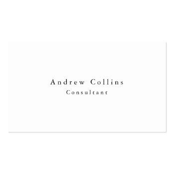 Small Simple Plain White Minimalist Professional Legible Business Card Front View