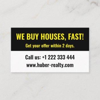 simple real estate investor business card