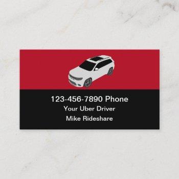 simple ride hailing uber driver taxi service business card