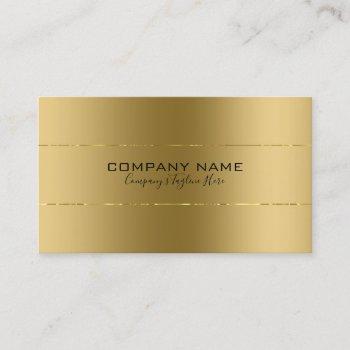 simple shiny faux metallic gold design business card