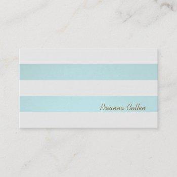 simple striped light turquoise blue groupon business card