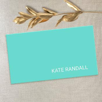 simple stylish turquoise blue professional business card