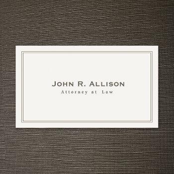 simple traditional  ivory professional lawyer  business card