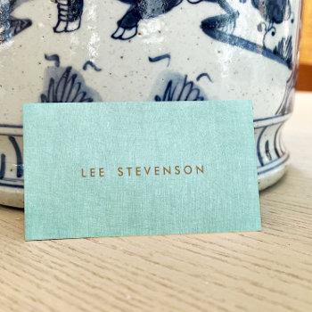 simple, turquoise blue, stylish minimalist business card