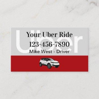 simple uber taxi ride hailing service business card