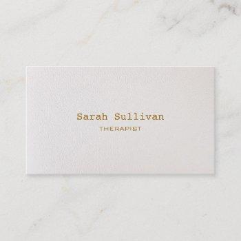 simple warm white elegant professional business card