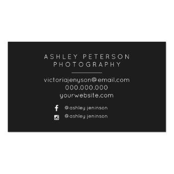 Small Simple Wedding Photography Minimal Typography Business Card Back View