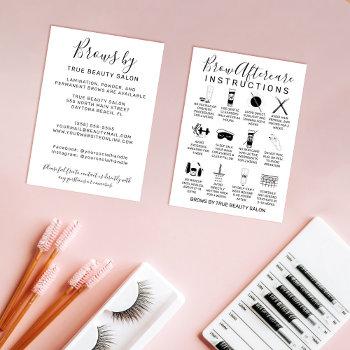 simple white black brows aftercare icon business card