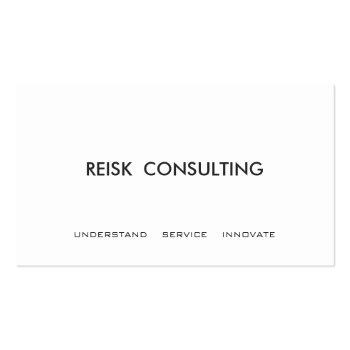 Small Simple White Modern Consulting Professional Business Card Front View